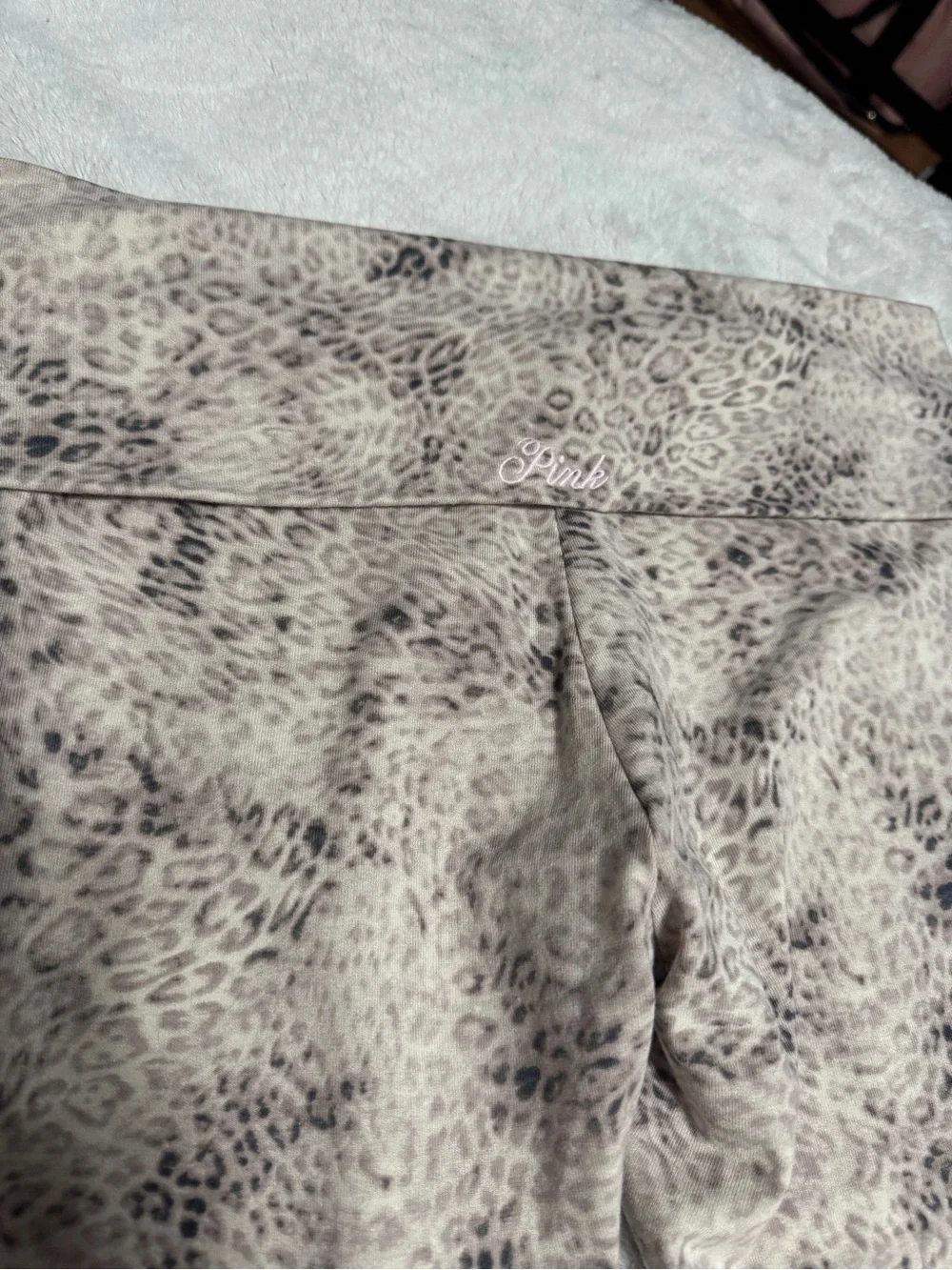 PINK fold over leopard leggings